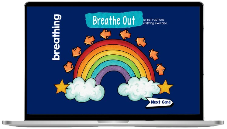 Rainbow breathing exercise for kids - Breathe Out activity