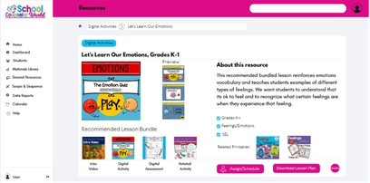 Interactive learning resource preview from School Counselor World